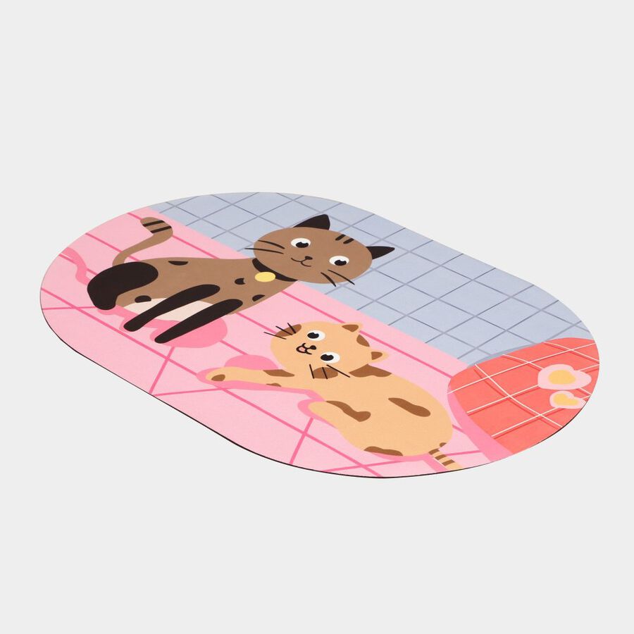 Anti-Skid Pink Polyester Bath Mat, , large