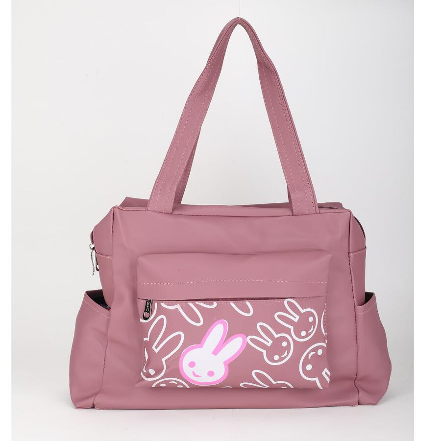 Mauve PU Shopping Bag, , large