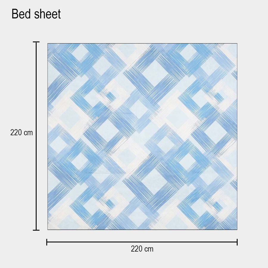 100 GSM Light Blue Microfiber Double Bedsheet, , large image number null