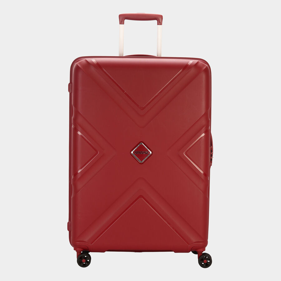 8-Wheel Maroon Polypropylene Hard Case Trolley, Medium, , large image number null
