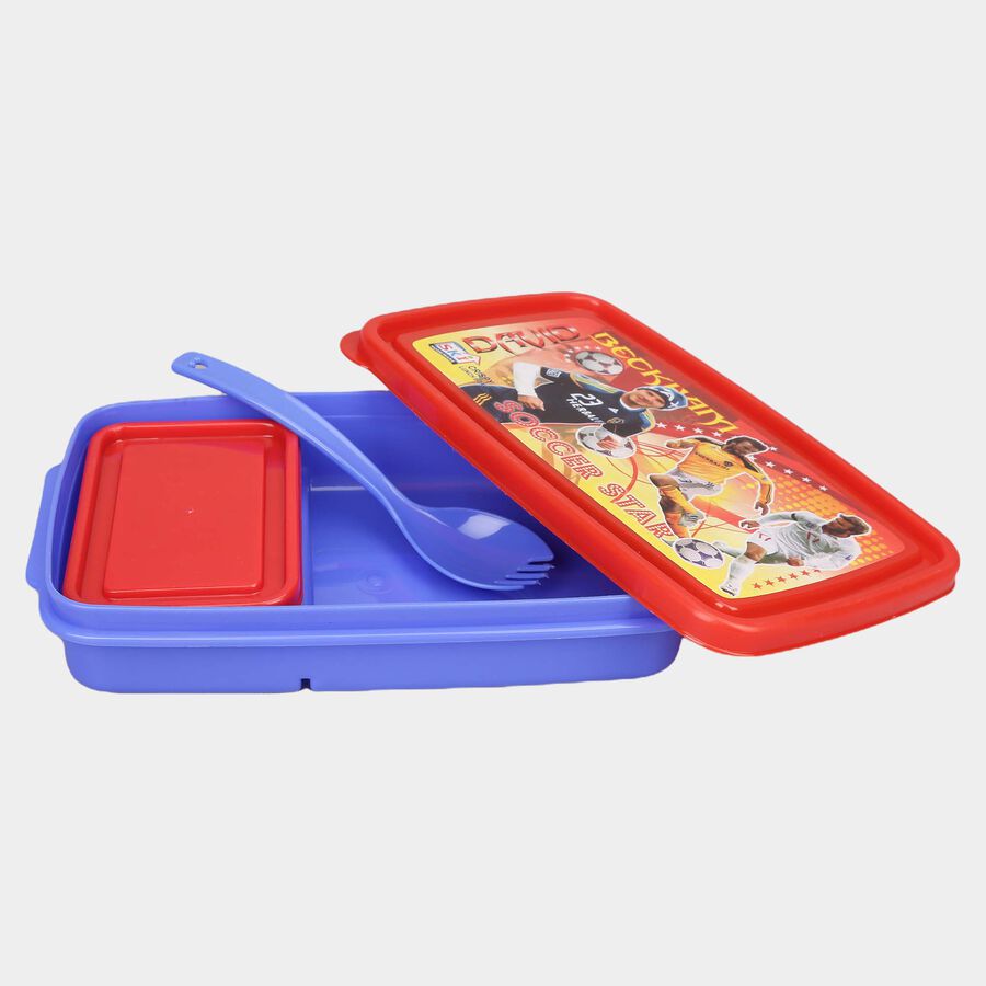 Plastic Lunch Box - 1 Big Container; 1 Small Container; 1 Spoon, , large image number null