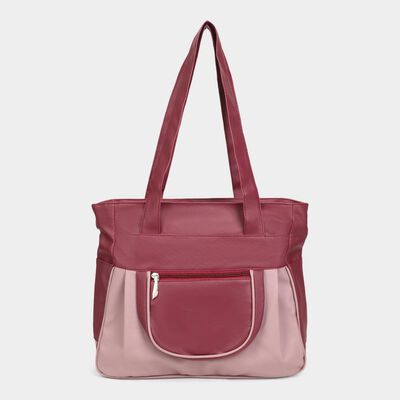 Women's Pink Polyurethane Tote Bag