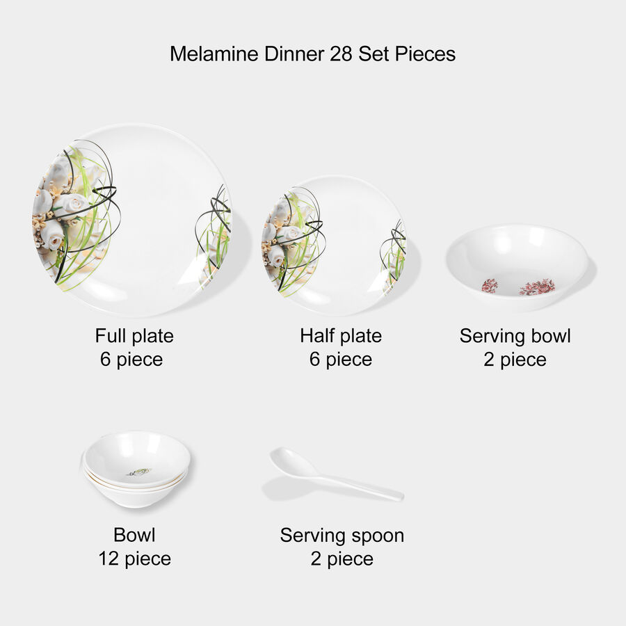 28 Pcs. Melamine Dinner Set, , large image number null