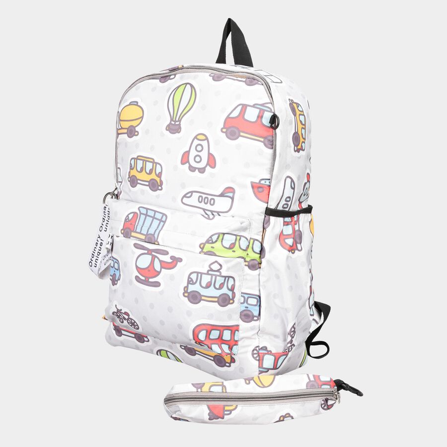 Women's Grey Fabric Backpack, , large image number null