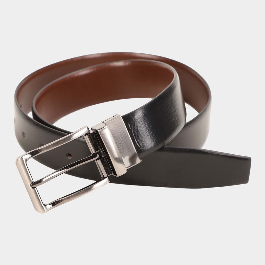 Men's Black Leather Formal Belt, , large image number null