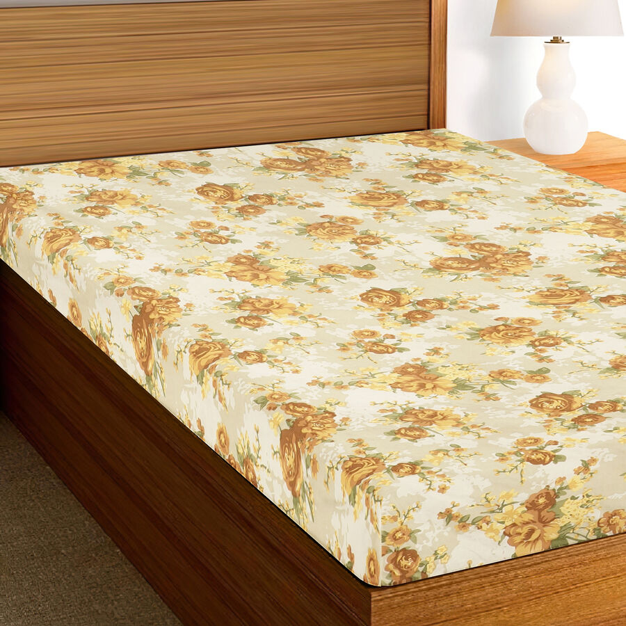 Yellow Microfiber Single Bedsheet, , large image number null