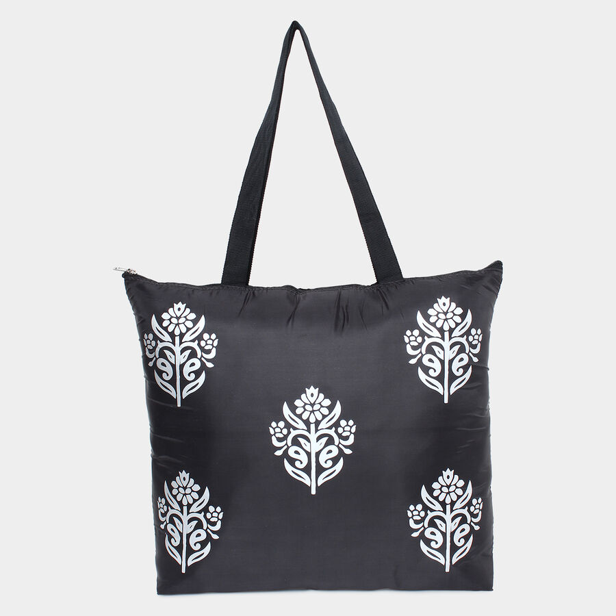 Women Printed Black Tote Bag, , large image number null