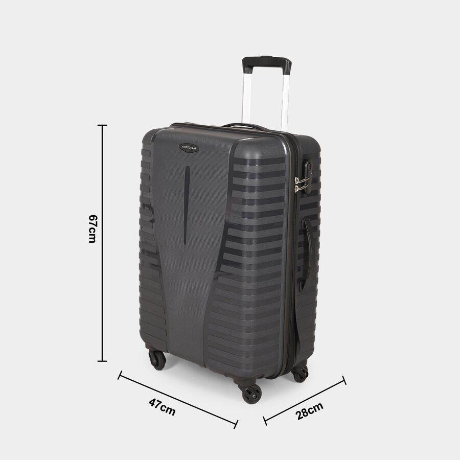 4-Wheel Dark Grey Polypropylene Hard Case Trolley, Medium, , large image number null