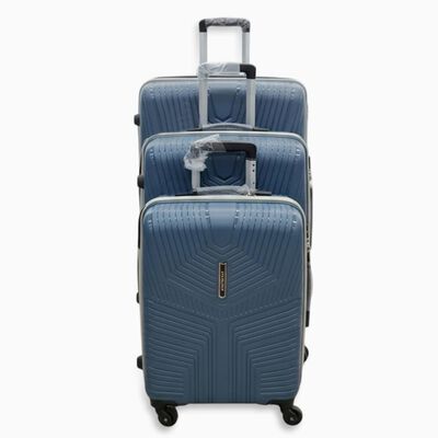 Blue Polypropylene Hard Case Trolley Bag Set of 3
