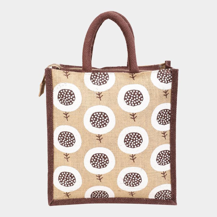 Brown JuteLunch Bag, , large
