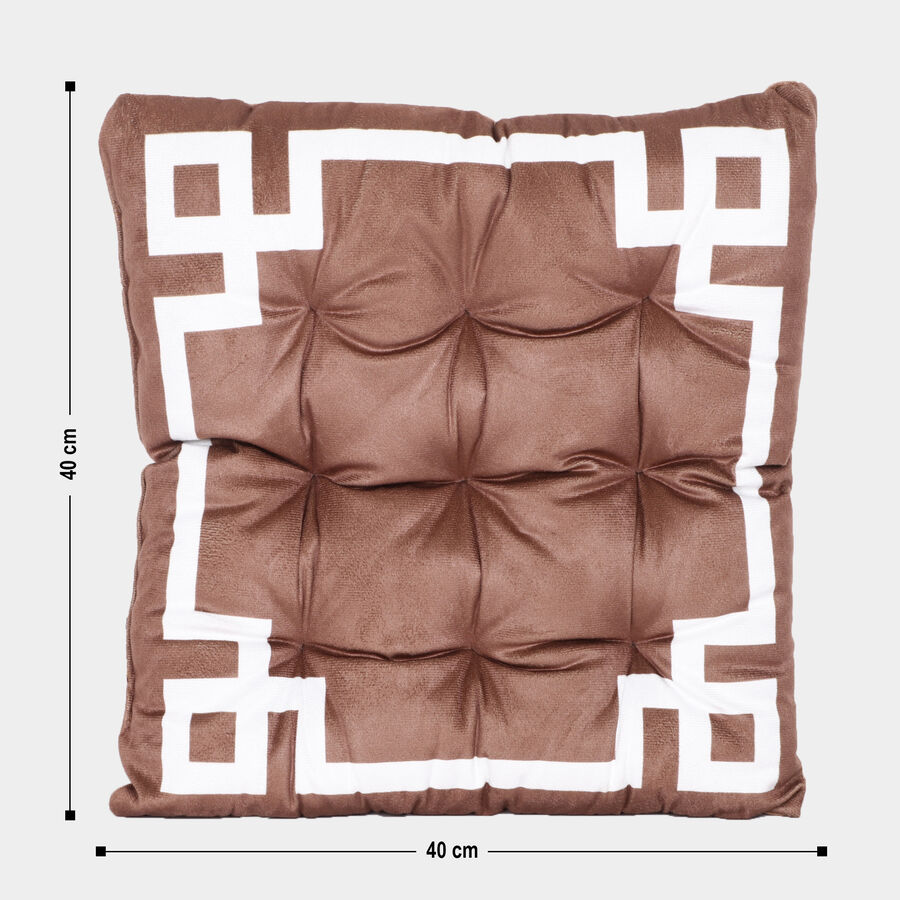Brown Geometric Printed Cushion, , large