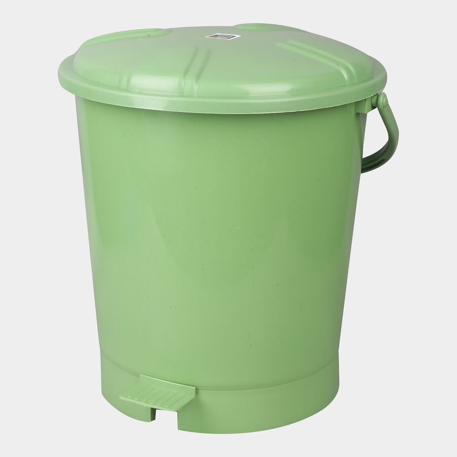 11L Green Plastic Dustbin, , large