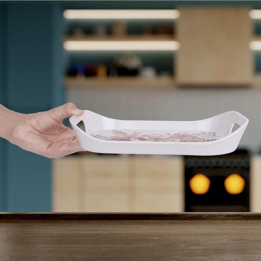 मेलामाइन सर्विंग ट्रे, 28 सेमी लंबाई, , large image number null