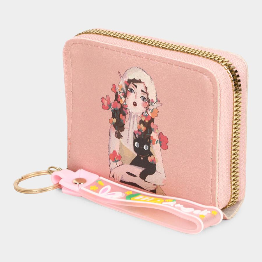 Kid's Pink Polyurethane Compact Wallet, , large image number null