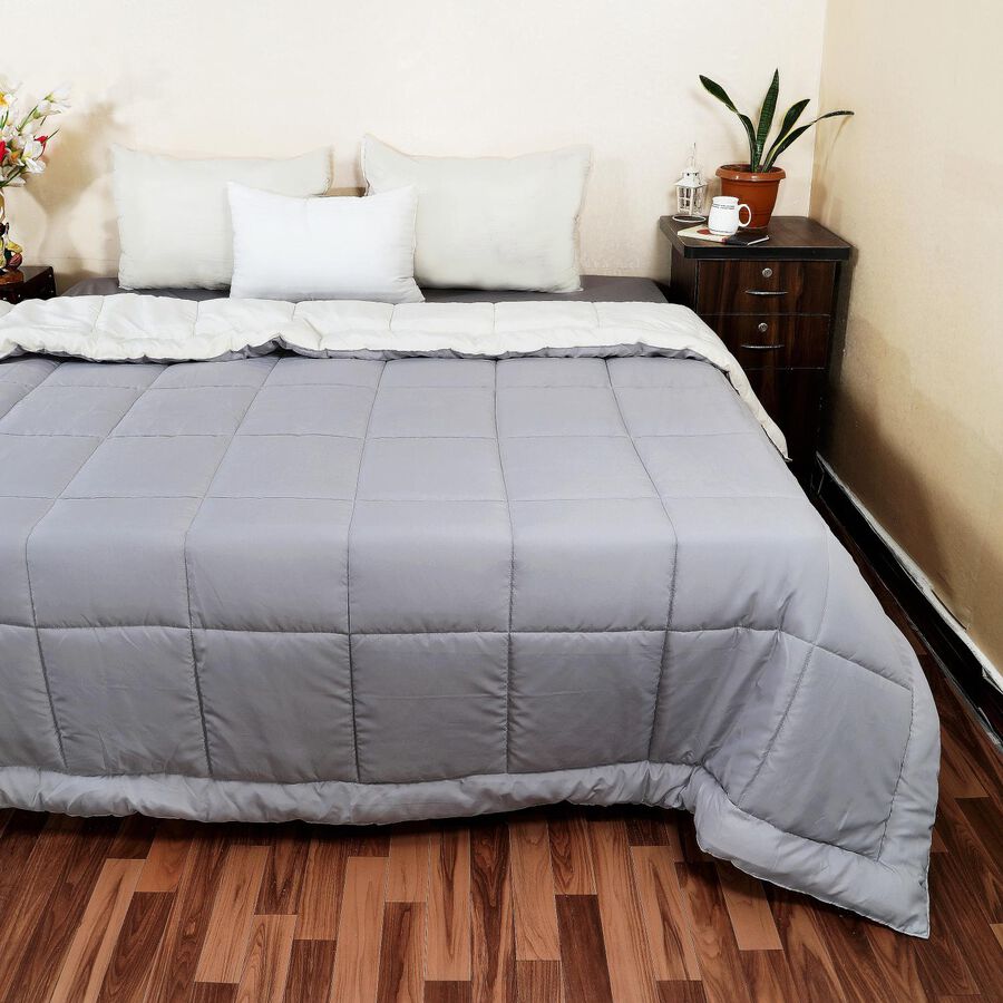 Grey Polyester Comforter, , large image number null