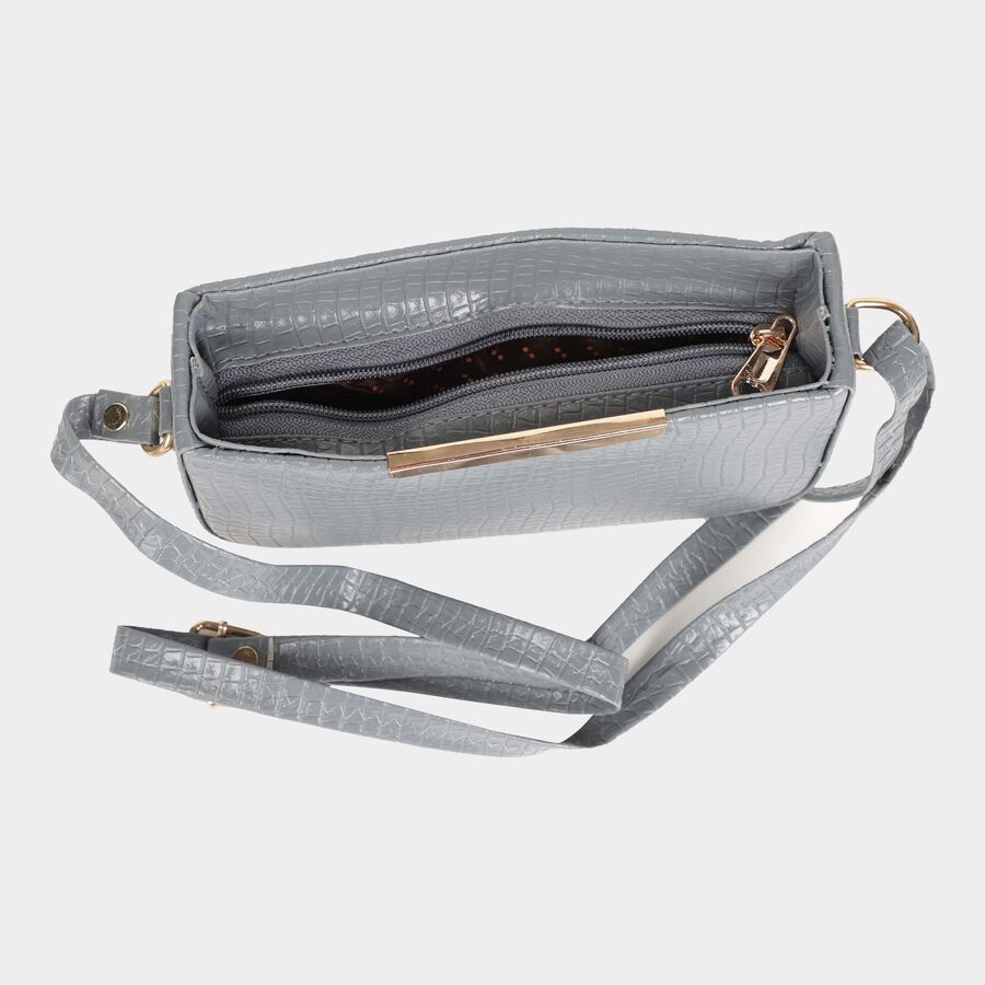 Women's Polyurethane Zipper Sling Bag, , large image number null