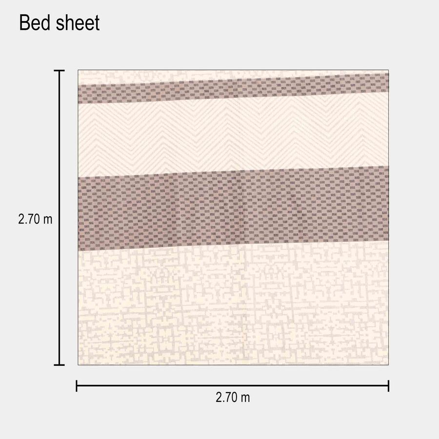 135 GSM Beige Microfiber Double Bedsheet With Pillow Cover, , large image number null