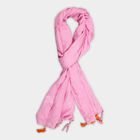 Women's Pink Viscose Scarf, , small