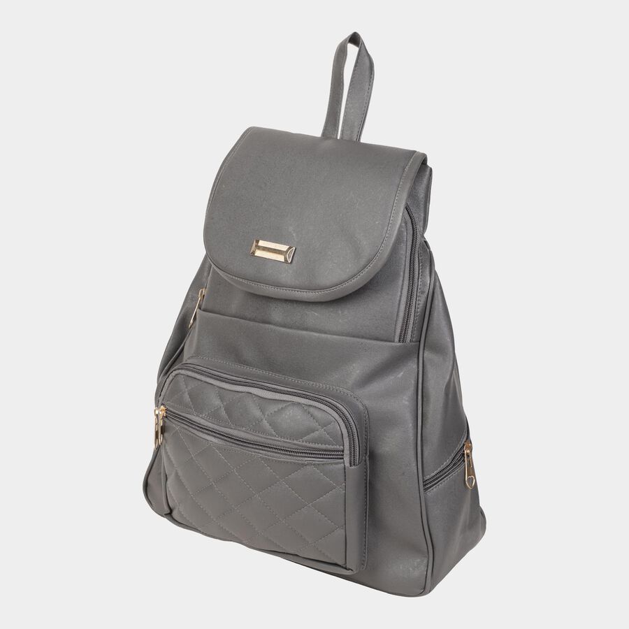 Women's Quilted Polyurethane Backpack, , large image number null