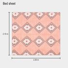 Peach Cotton Double Bedsheet With Pillow Cover, , small image number null