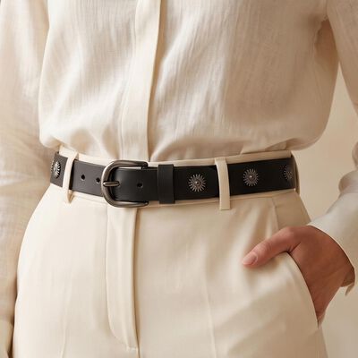 Woman's Black Polyurethane Belt