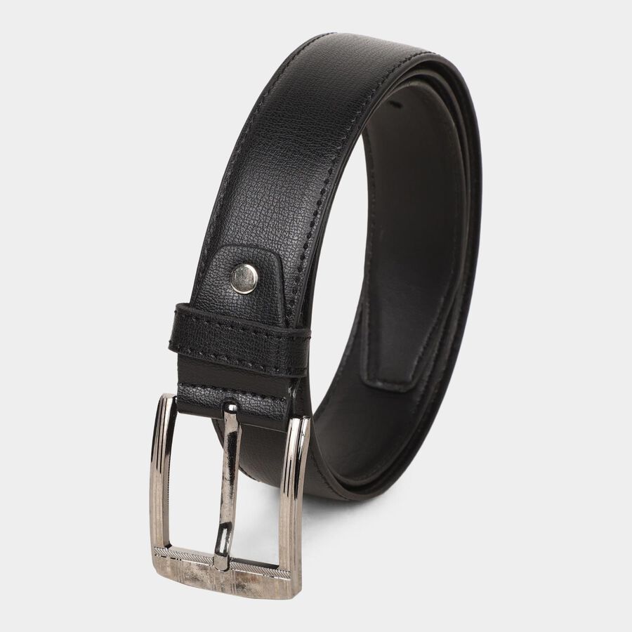 Men's Black Polyurethane Formal Belt, , large image number null