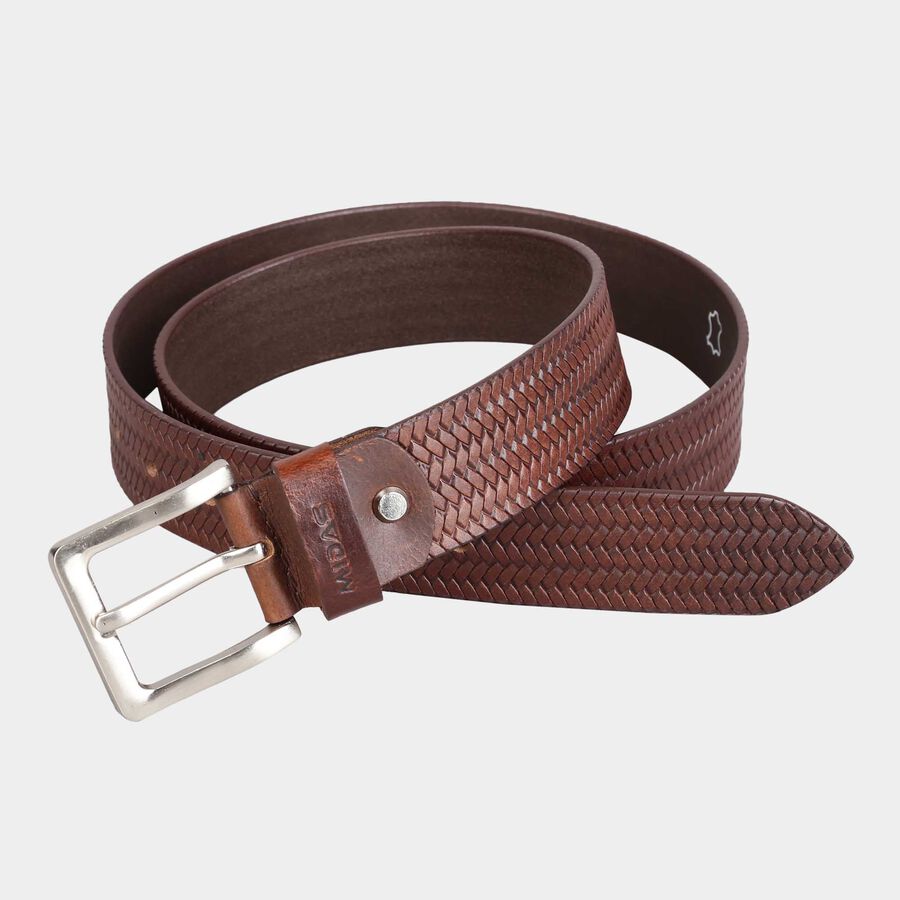 Men's Polyurethane Casual Belt, Size 40, Textured, , large image number null