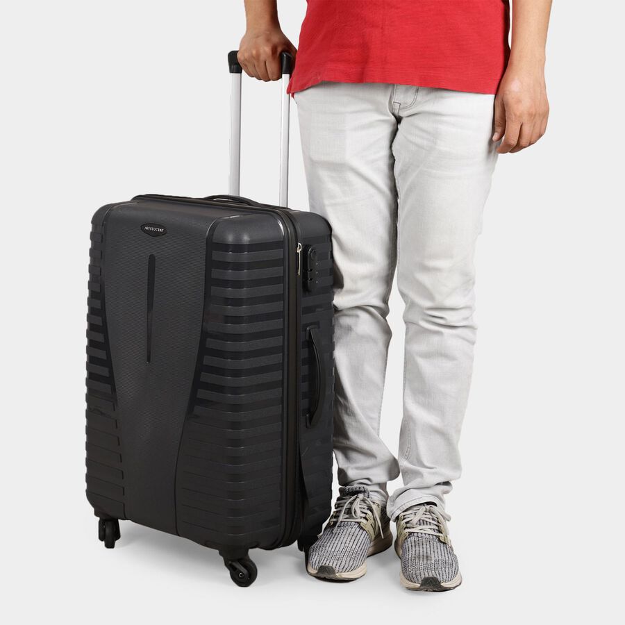 4-Wheel Dark Grey Polypropylene Hard Case Trolley, Medium, , large image number null