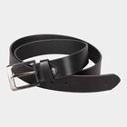 Men's Black Leather Casual Belt, , small image number null