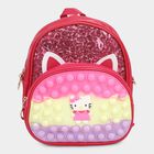 Kid's Colour Block Polyurethane Backpack, , small image number null
