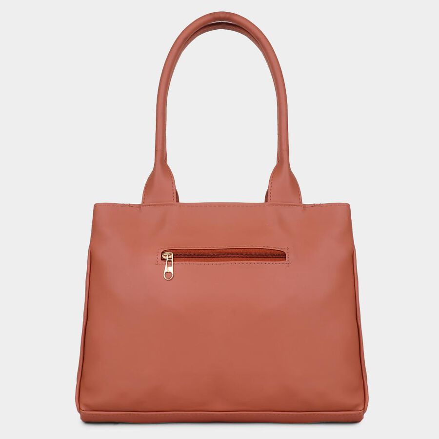 Women's Dark Tan Polyurethane Hand Bag, , large image number null