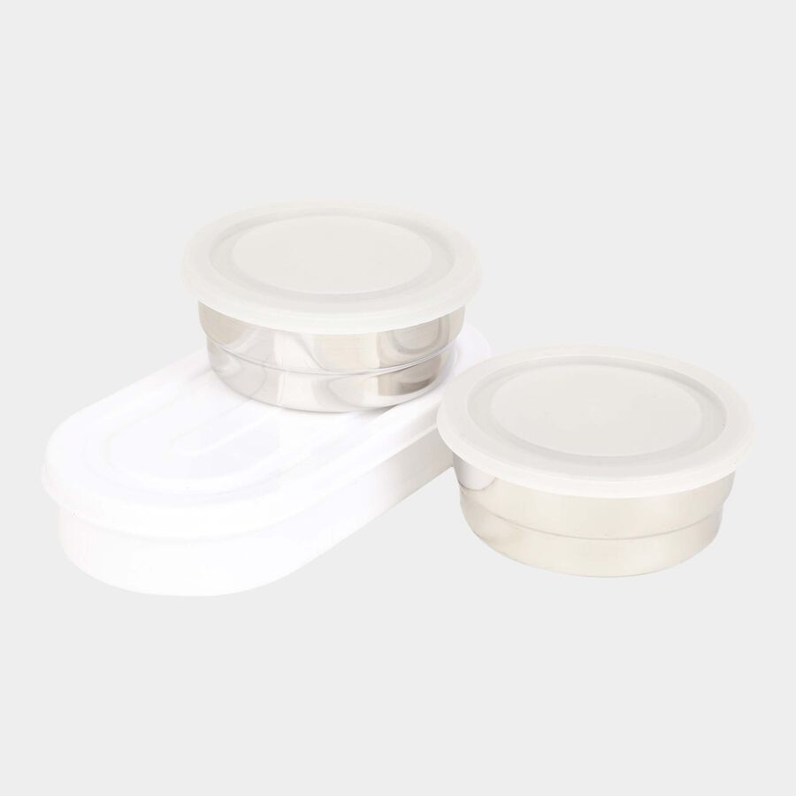 Steel Lunch Box, 3 Containers and 1 Bag, , large image number null
