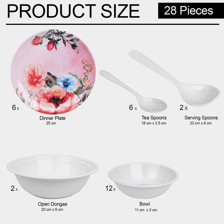 28 Pcs. Melamine Dinner Set, , large image number null