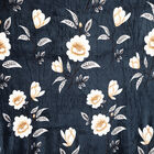 Dark Blue Floral Printed Double Blanket, , small