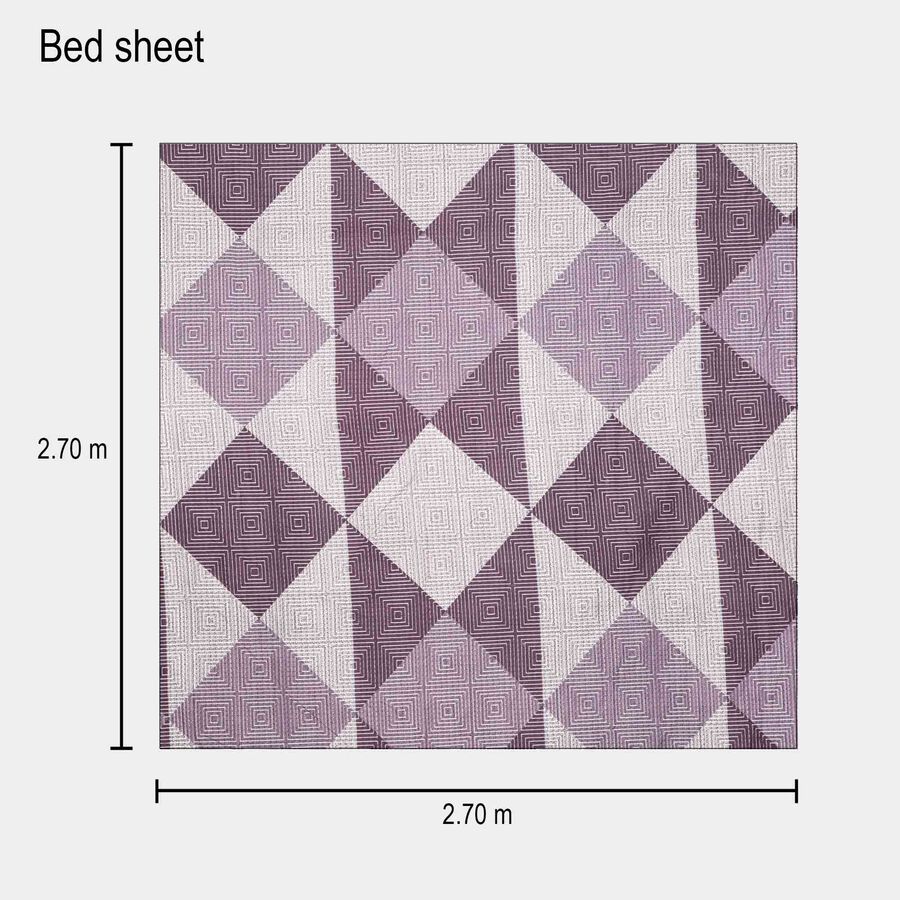 135 GSM Light Grey Microfiber Double Bedsheet With Pillow Cover, , large image number null