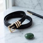 Women's Black PU Belt, , small