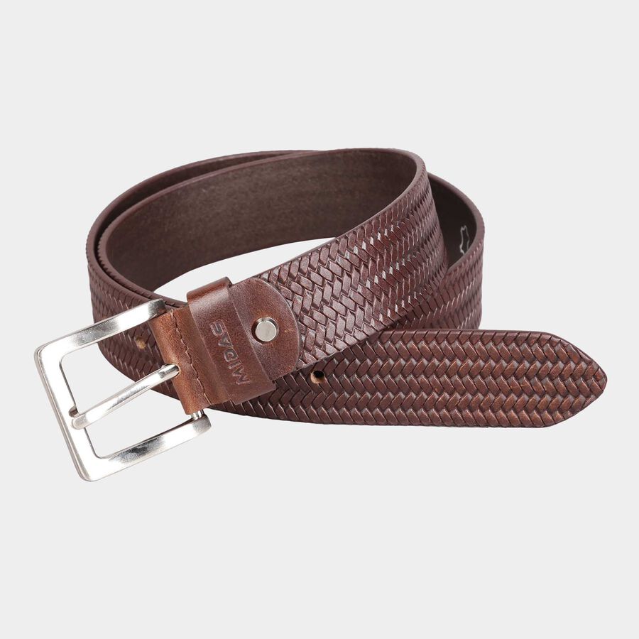 Men's Polyurethane Casual Belt, Size 36, Textured, , large image number null