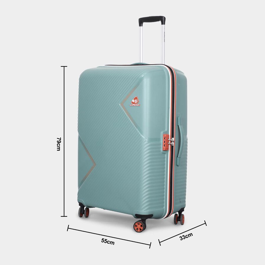 8-Wheel Light Green Polypropylene Hard Case Trolley, Large, , large image number null