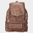 Women's Brown Polyurethane Backpack, , small image number null