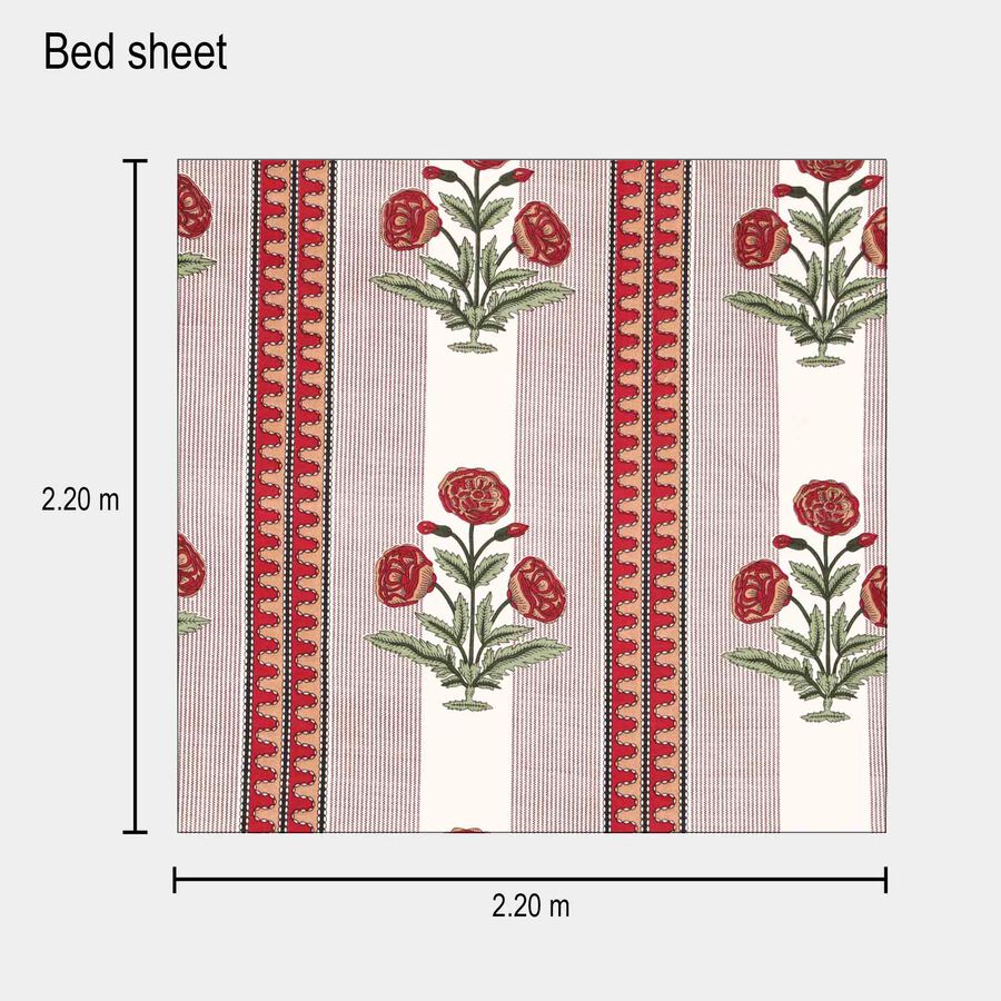 110 GSM Red Microfiber Double Bedsheet With Pillow Cover, , large image number null