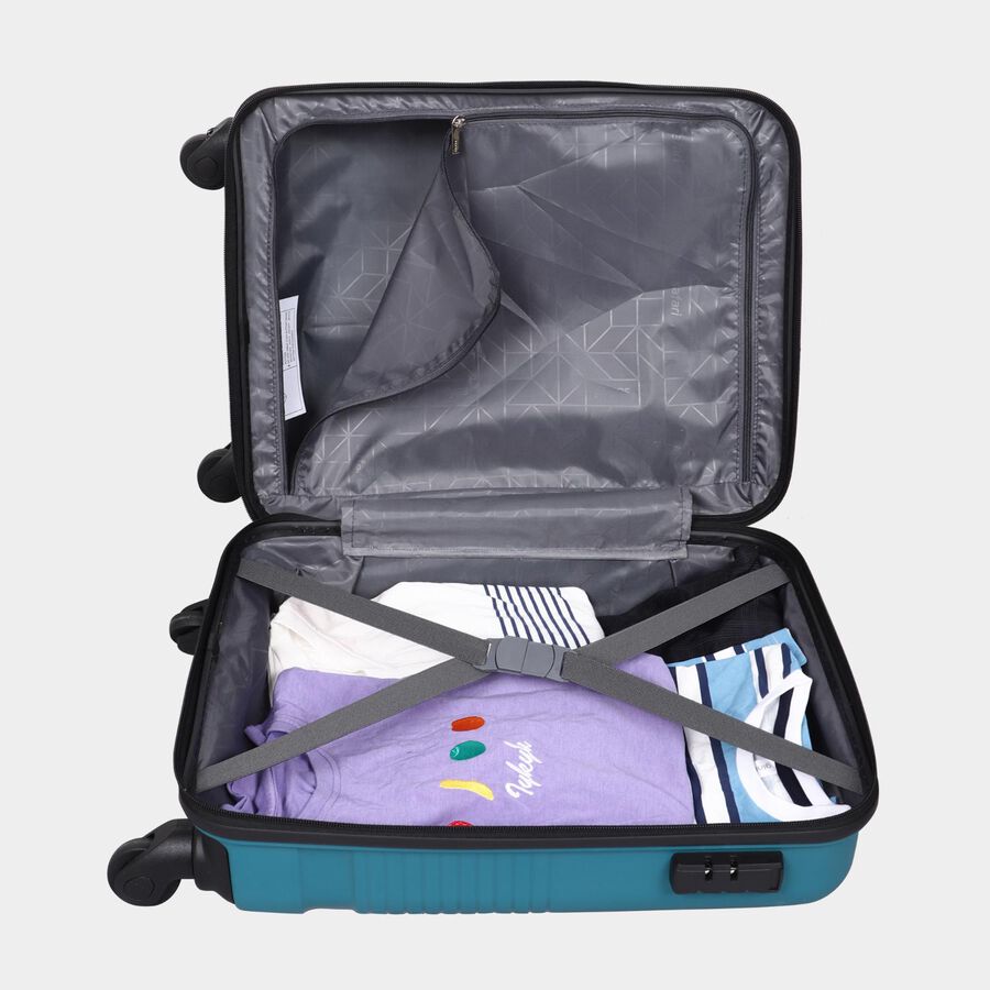 4-Wheel Light Blue PVC Matee Hard Case Trolley, Small, , large image number null