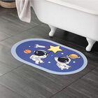 Anti-Skid Blue Polyester Bath Mat, , small