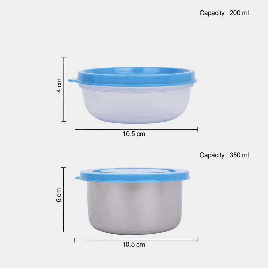 Steel Lunch Box, 4 Containers and 1 Bag, , large image number null