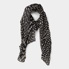 Women's Black Viscose Scarf, , small image number null