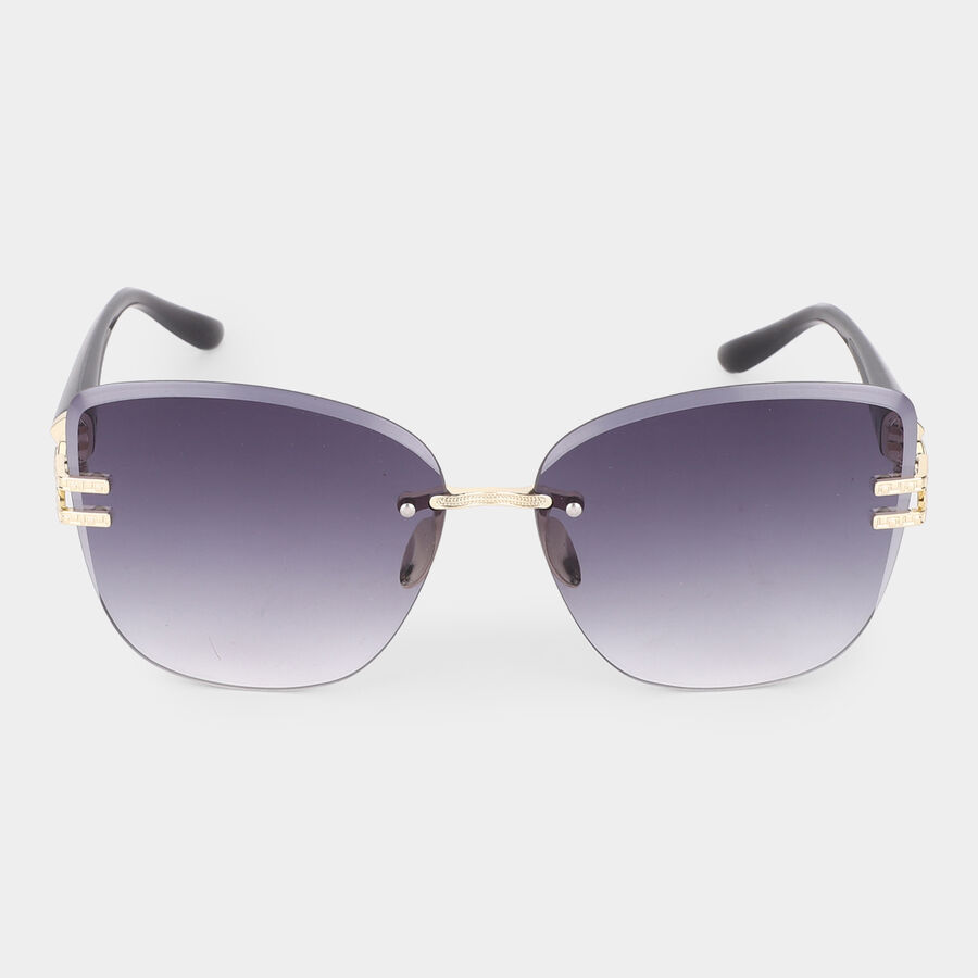 Women's Black Plastic Sunglasess, , large