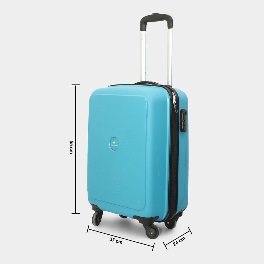 4-Wheel Light Blue Polypropylene Hard Case Trolley, Small, , large image number null