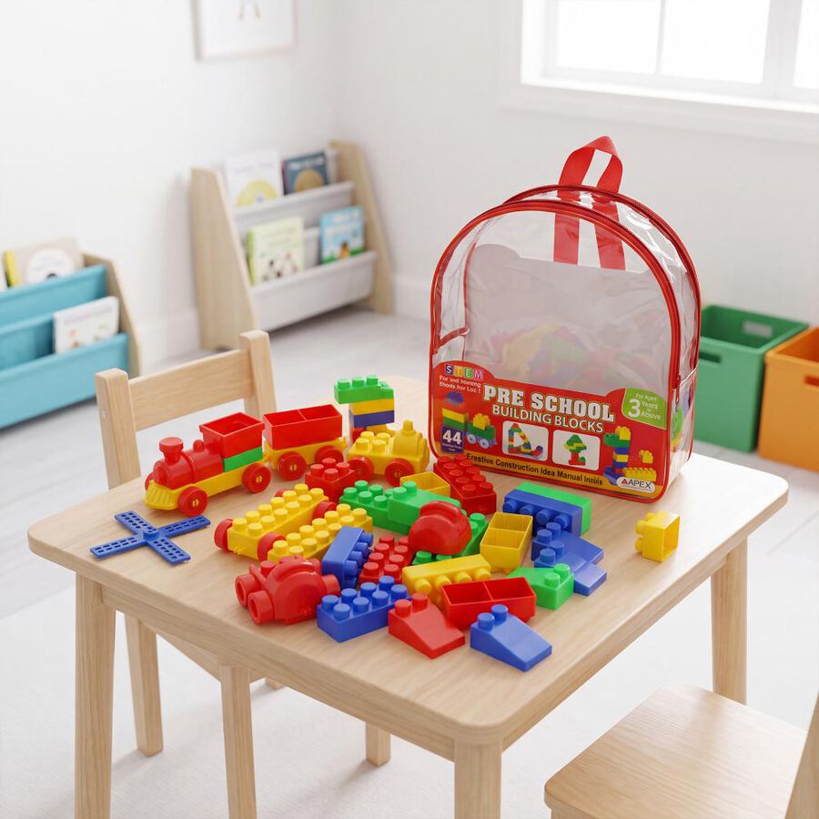 APEX Pre School Building Blocks Plastic Set, , large