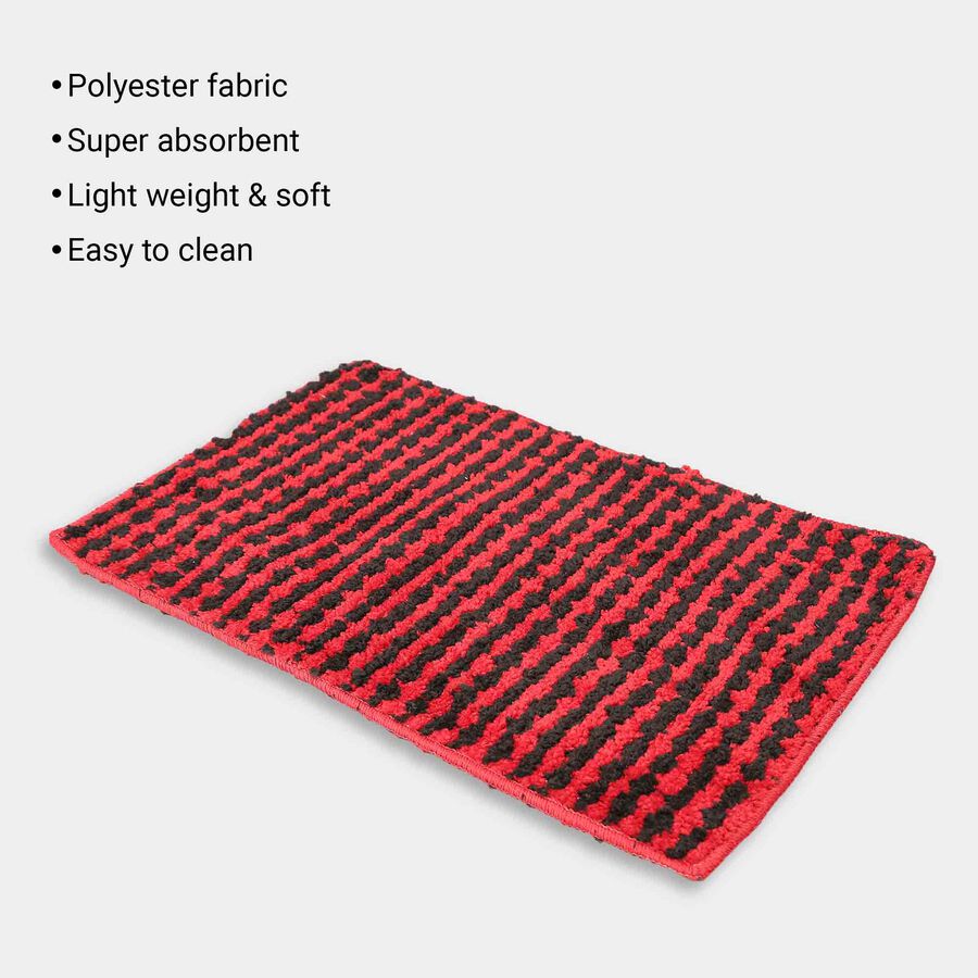 Red Chenille Bath Mat, , large image number null