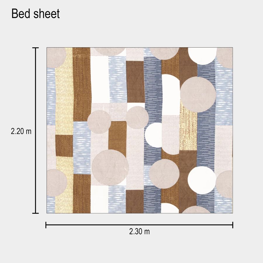 120 GSM White Microfiber Double Bedsheet With Pillow Cover, , large image number null