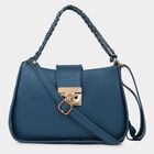 Women's Bluish Green Polyurethane Sling Bag, , small image number null